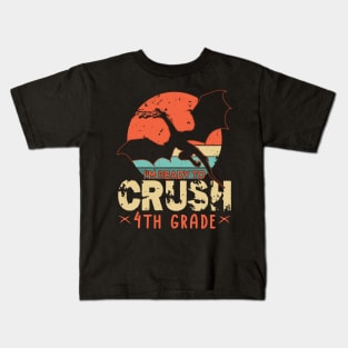 Back To School I'm Ready To Crush  4th Fourth Grade  Dragon Boys Kids T-Shirt